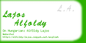 lajos alfoldy business card